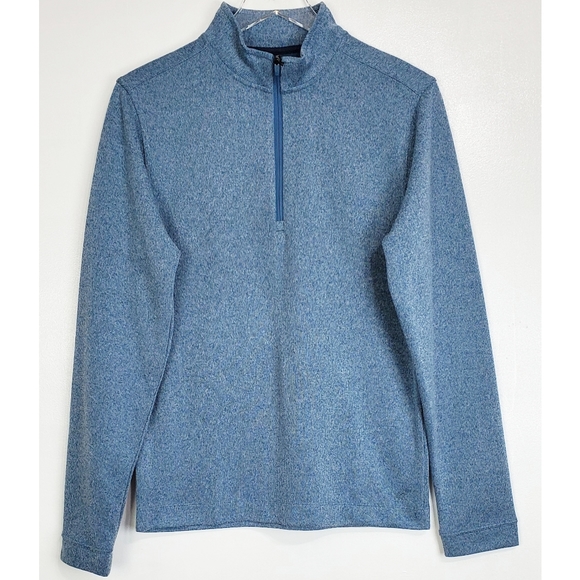 NWT Rhone commuter 1/4 zip long sleeve knit pullover sweater stellar blue marle - Picture 1 of 11